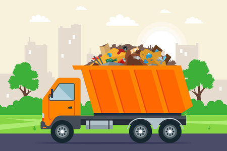 Orange Trash Truck